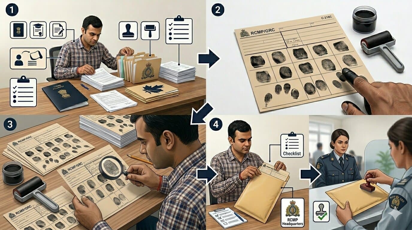 RCMP Fingerprinting in India — Complete Guide for Canada PR Applicants (2025) — fingerprinting immigration guide by PCC Police Check India